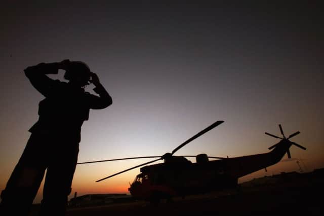 A Sea King helicopter readies for patrol. Fate of 202 D Flt led to farewell party plan. Picture: Getty