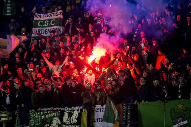 Celtic were previously fined after fans set off flares at a Europa League clash in Zagreb. Picture: SNS