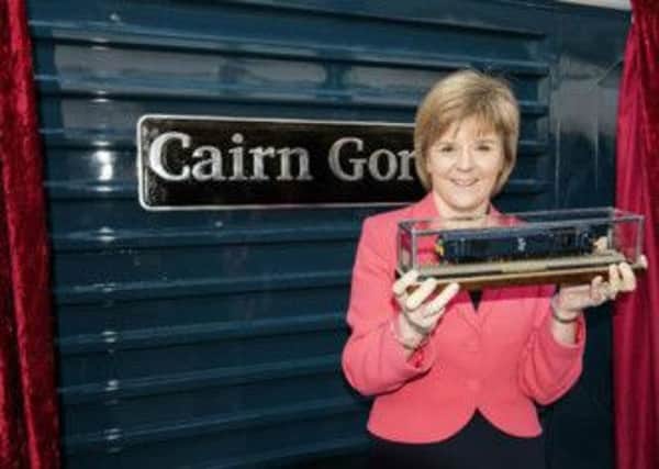 Nicola Sturgeon was in Inverness, where the new look for the service was unveiled at the citys new Caledonian Sleeper guest services centre. Picture: Twitter