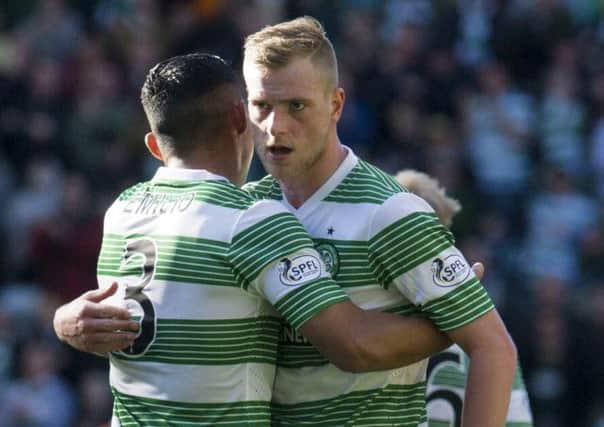 Celtic's John Guidetti was filmed singing what has been deemed an offensive song on Dutch television. Picture: SNS