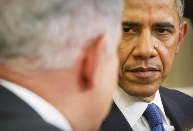 Barack Obama and Benjamin Netanyahu at a meeting. Picture: AFP/ Getty