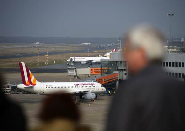 Germanwings planes are seen at the airport in Dusseldorf, Germany. Picture: Getty/AFP