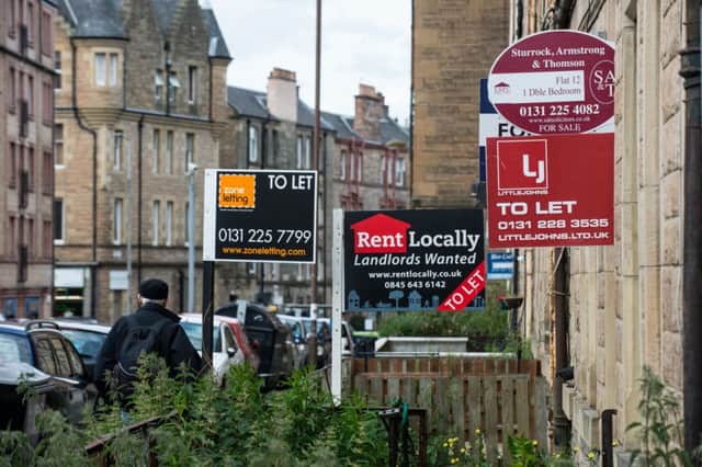 Average monthly rents in Scotland have seen a rise of just over one per cent. Picture: Ian Georgeson