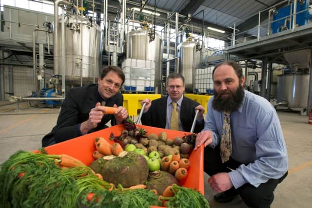 From left, Christian KempGriffin of CelluCompat with inventors Dr Eric Whale and Dr David Hepworth. Picture: Graeme Hart