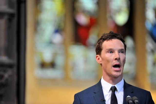 Actor Benedict Cumberbatch reading 'Richard' by Carol Ann Duffy during the service. Picture: PA