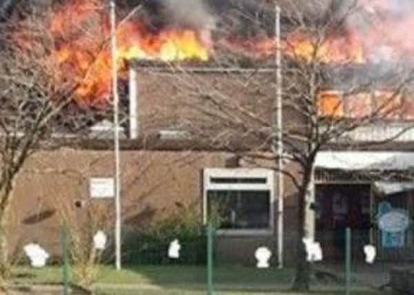 The blaze at St Dominic's primary school in Airdrie. Picture: Contributed