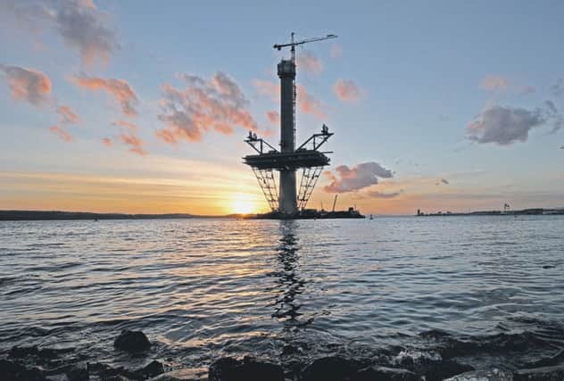 Hamish Campbell took this picture of the sunset over Queensferry Crossing's North Tower, under construction