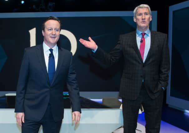 Jeremy Paxman chaired a Q&A session with David Cameron and Ed Miliband. Picture: Getty