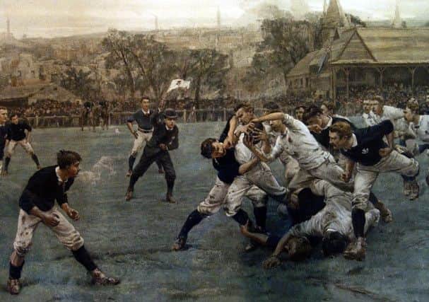 A painting of the match at Academicals rugby ground. Picture: Jon Savage