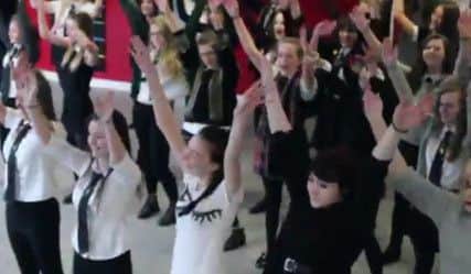 Pupils dancing to Uptown Funk. Picture: YouTube