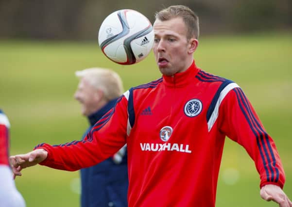 Scotland's Jordan Rhodes in training. Picture: SNS