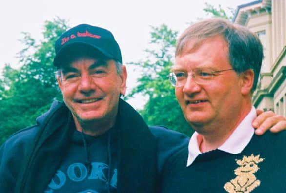 Ian Graham, right, with his hero, Neil Diamond in Glasgow in 2002. Picture: PA