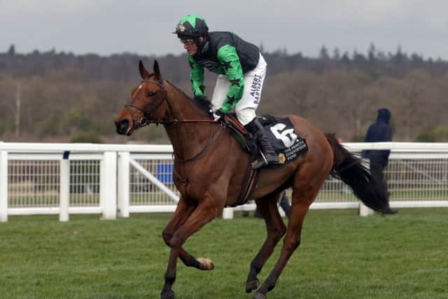 Tony McCoy, riding Firm Order, makes his way down the home straight on his last outing at Ascot. Picture: Getty