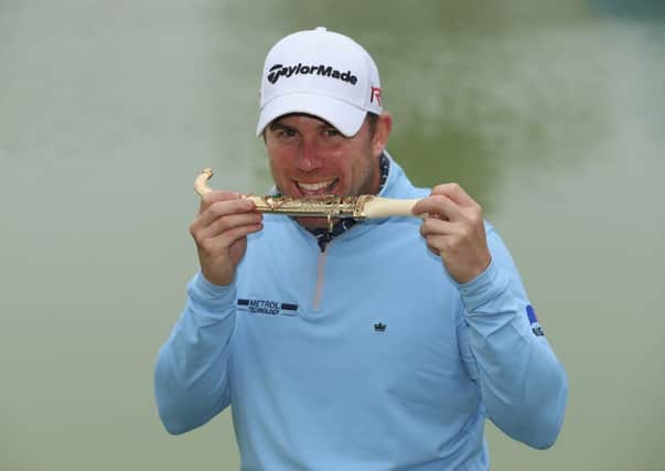 Richie Ramsay poses with the trophy after winning the Trophee Hassan II Golf in Morocco. Picture: Getty