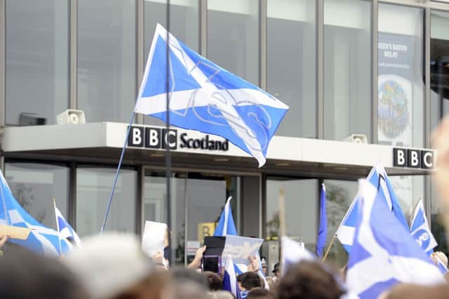 Yes supporters protested at alleged BBC pro-union bias before last year's referendum. Picture: John Devlin
