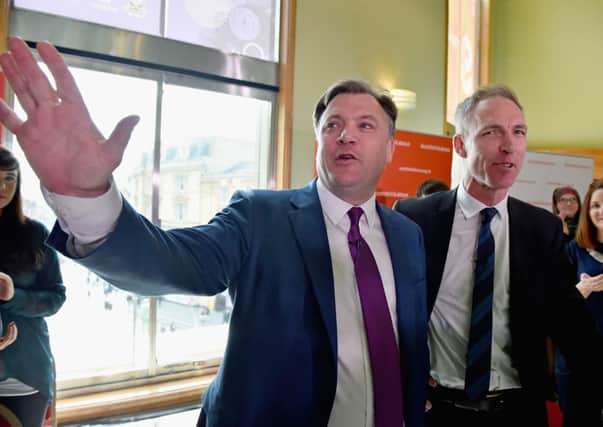 Ed Balls and Jim Murphy campaign in Glasgow today. Picture: Getty