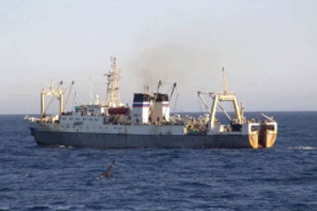 The Russian freezer trawler Dalny Vostok with an international crew of 132 sank Thursday morning. Picture: AP
