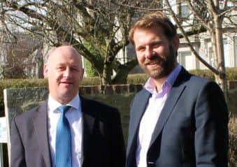 Handelsbankens Neil Clark with Jonathan Harper of Andrews Homes