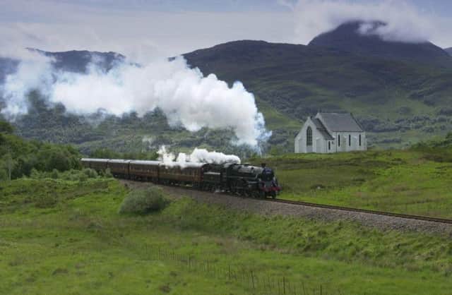 The Jacobite steam train  near Lochailort. Picture: TSPL