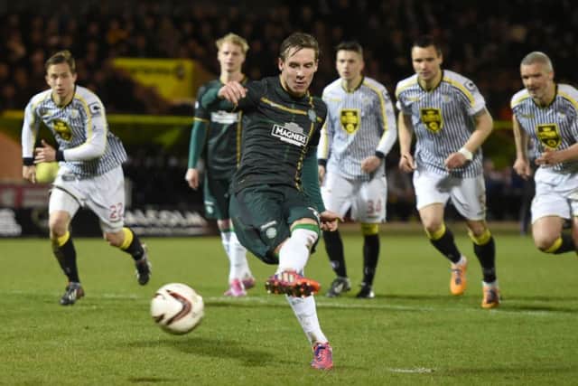Stefan Johansen slots it home from the spot to put his side 2-0 up. Picture: SNS
