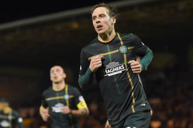 Stefan Johansen wheels away after putting Celtic 2-0 up against St Mirren. Picture: SNS