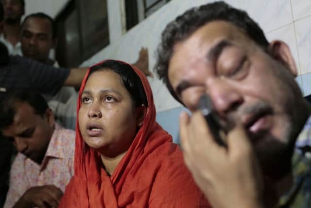 Tears from relatives of slain Bangladeshi blogger Washiqur Rahman Babu. Picture: AP