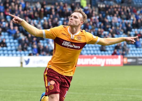 Erwin-ner: Motherwell's Lee Erwin celebrates his goal. Picture: SNS