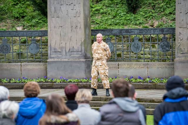 Easter Play "On the Edge" by Susan Mansfield, West Princes Street Gardens. Picture: TSPL