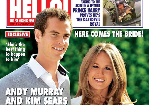 Murray and fiancee Sears have reportedly turned down seven-figure offers from magazines because it doesnt sit with the kind of people they are. Picture: Hello