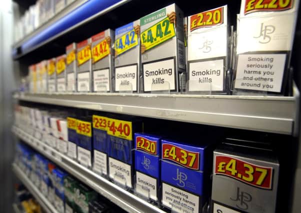 Display of cigarettes and tobacco products now banned in all shops. Picture: Jane Barlow