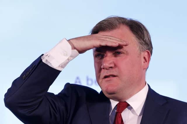 Ed Balls pictured during his speech in Leeds. Picture: PA