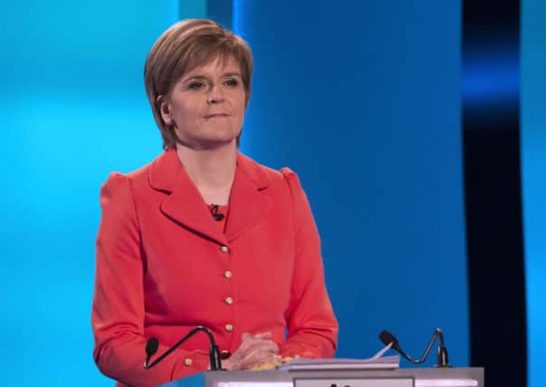 Nicola Sturgeon taking part in the "ITV Leaders' Debate" on 2nd April 2015. Picture: AFP
