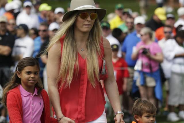 Tiger's girlfriend Lindsey Vonn with his children, Sam, and Charlie. Picture: AP