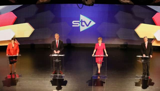 The leaders of the four main political parties in Scotland squared-up last night in an election debate. Picture: PA