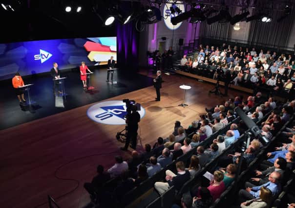 The TV debate between the leaders saw them face questions from the audience. Picture: Getty