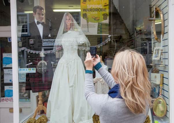 The display in the Sue Ryder charity shop window. Pic: HEMEDIA