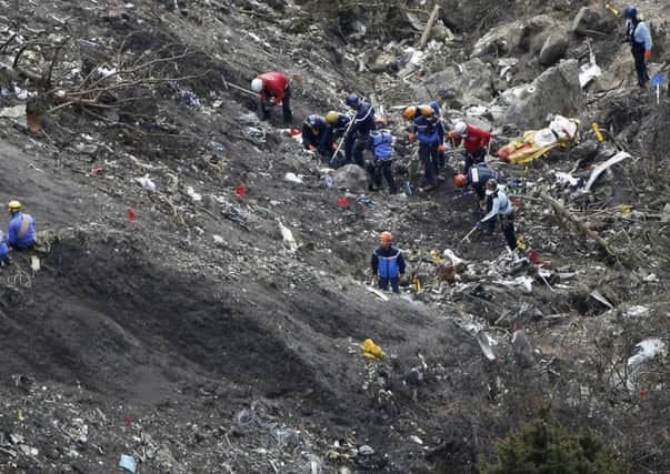 Debris of the Germanwings crash near Seyne-les-Alpes, France. Picture: AP