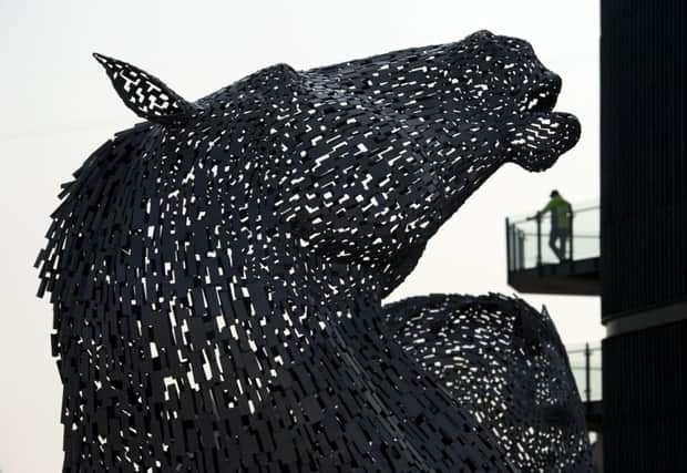 A scale model of the Kelpies sculpture at Aintree. Picture: Oli Scarff/Getty Images