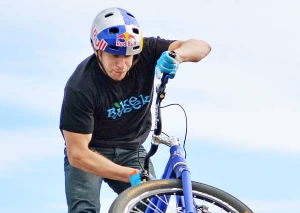 Danny MacAskill in action in Edinburgh. Picture: Jamie Nicolson