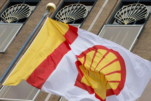 The flag flies outside Royal Dutch Shells headquarters in The Hague. Picture: AP