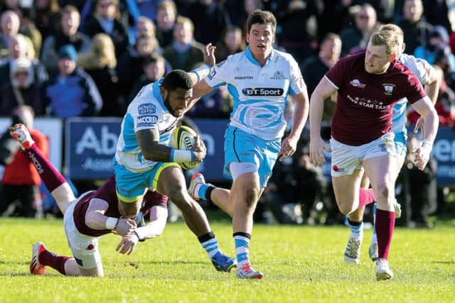 Glasgow Warriors Niko Matawalu in action during the pro sides quarter-final win over Gala at yesterdays Melrose Sevens. Picture: SNS