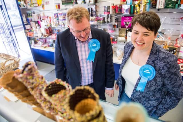 Scottish Conservative leader Ruth Davidson chooses her ice cream with David Mundell. Picture: Ian Georgeson