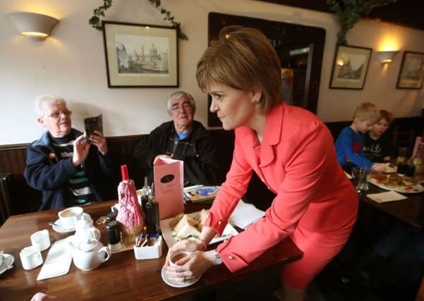 Nicola Sturgeon on the campaign trail in Aberdeen a few days ago. The First Minister has accused her rivals of reviving 'Project Fear'. Picture: PA