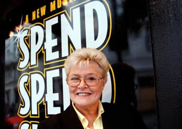 Viv Nicholson outside the West-End production of 'Spend Spend Spend' in 2000. Picture: BBC