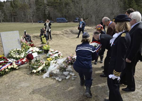 A memorial to the victims of the disaster near the crash site at Le Vernet, France. Picture: AFP/Getty