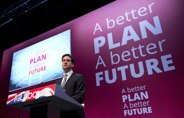 Ed Miliband launches his party's general election manifesto yesterday. Picture: Getty