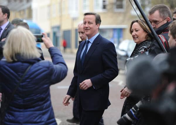 David Cameron on the campaign trail in Alnwick. Picture: Johnston Press