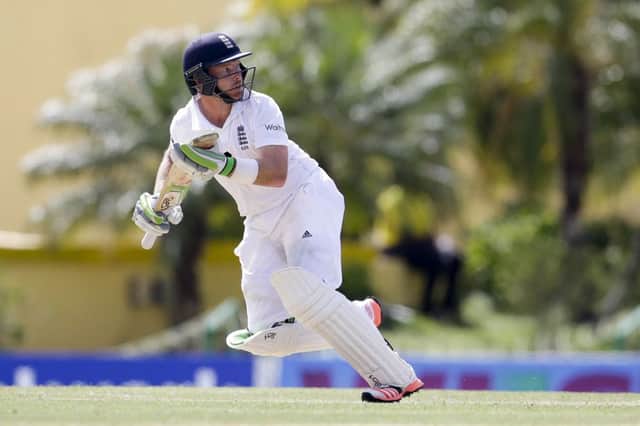 Ian Bell led a spirited England fightback on the first day of the first Test in Antigua. Picture: AP