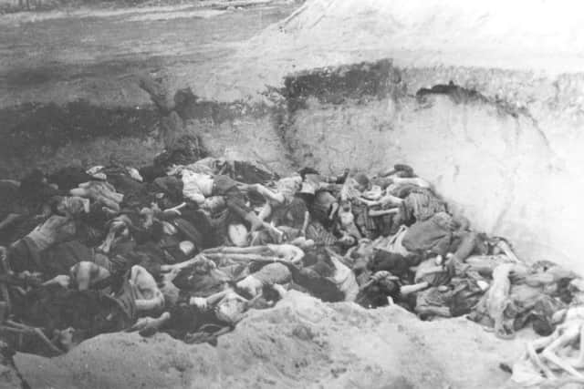 A mass grave at the concentration camp. Picture: SWNS
