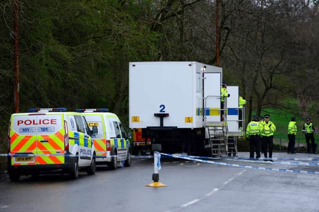 Police continue to search Dawsholm Park in Glasgow. Picture: Hemedia